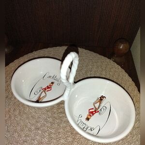 Pottery Barn White Ceramic Cocktail Dish